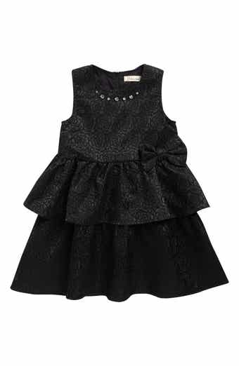Doe A Dear Kids' Floral Jewel Neck Tiered Dress