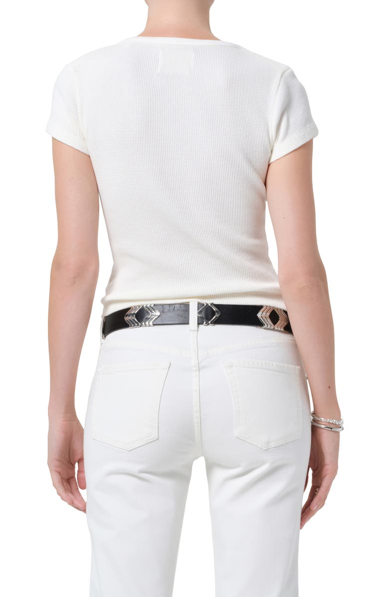 Citizens of Humanity Waffle Knit Cotton Baby Tee, Alternate, color, Pashmina Off White