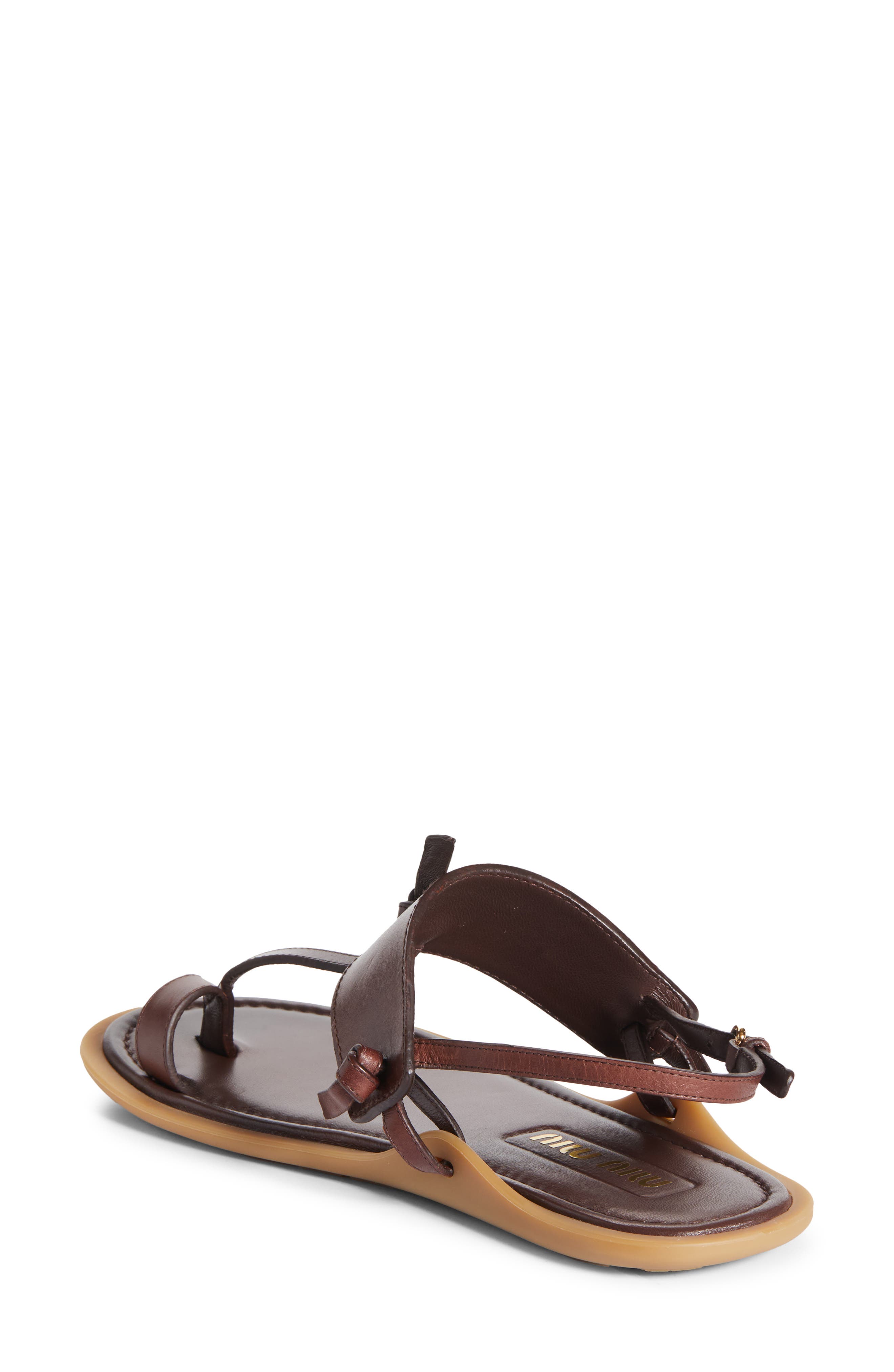 Miu Miu Slingback Sandal, Alternate, color, Brown