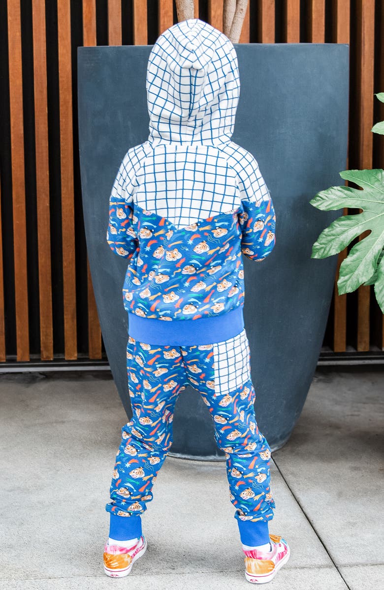 Miki Miette Kids' Wild Thing Mix Print Zip-Up Hoodie, Alternate, color, Wildthing