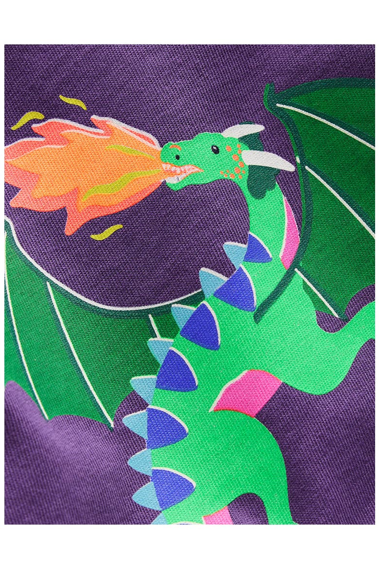 Kids' Dragon Long Sleeve Cotton Graphic T-Shirt, Alternate, color, MYSTIC PURPLE DRAGONS