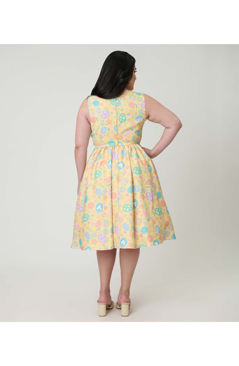 Unique Vintage Plus Size Livvie Swing Dress, Alternate, color, Yellow Egg Print