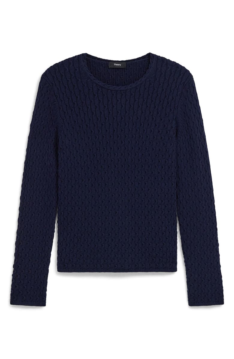 Theory Cable Stitch Organic Cotton Sweater, Alternate, color,