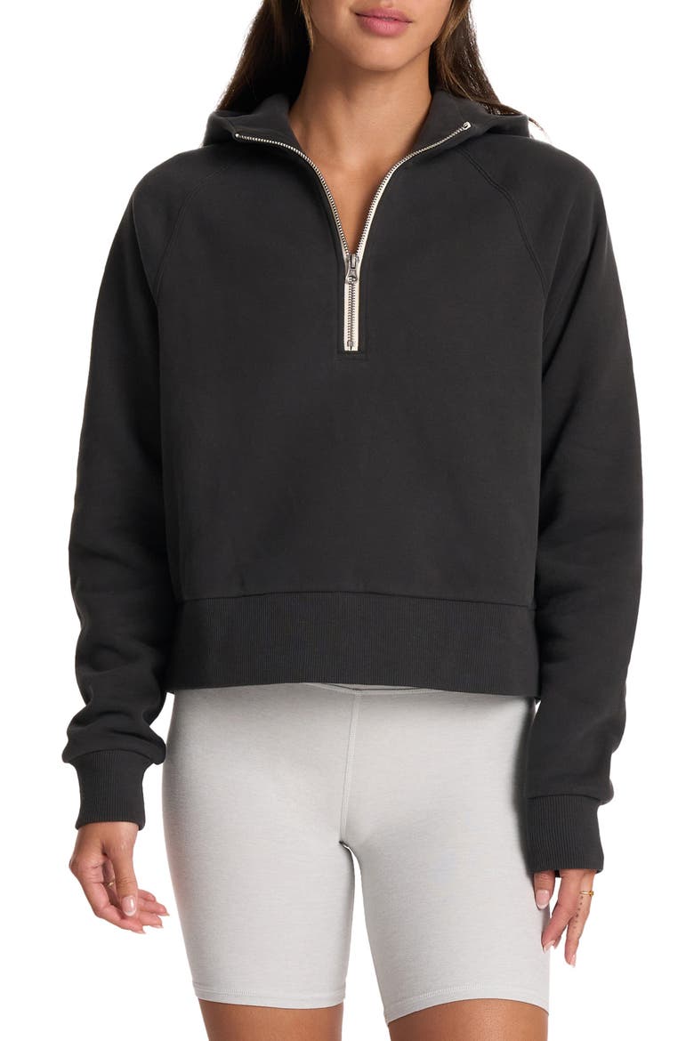 Restore Half Zip Hoodie, Main, color, WASHED BLACK