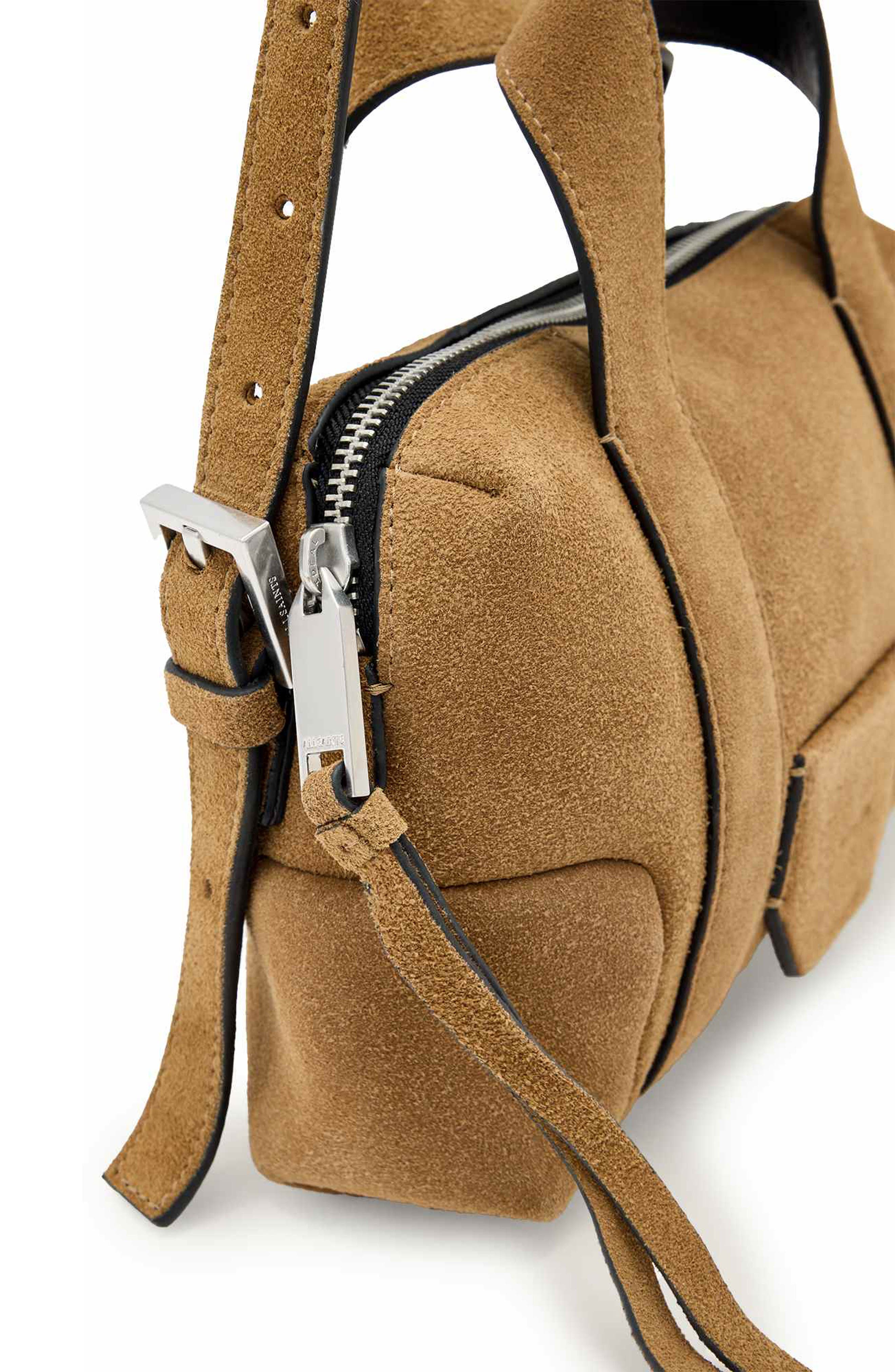 AllSaints Ares S Compact Crossbody Bag, Alternate, color, Biscuit Brown