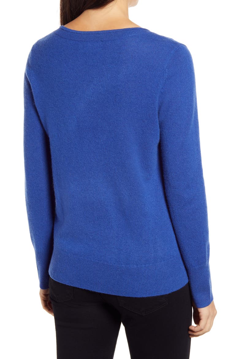 V-Neck Cashmere Sweater, Alternate, color, BLUE SURF