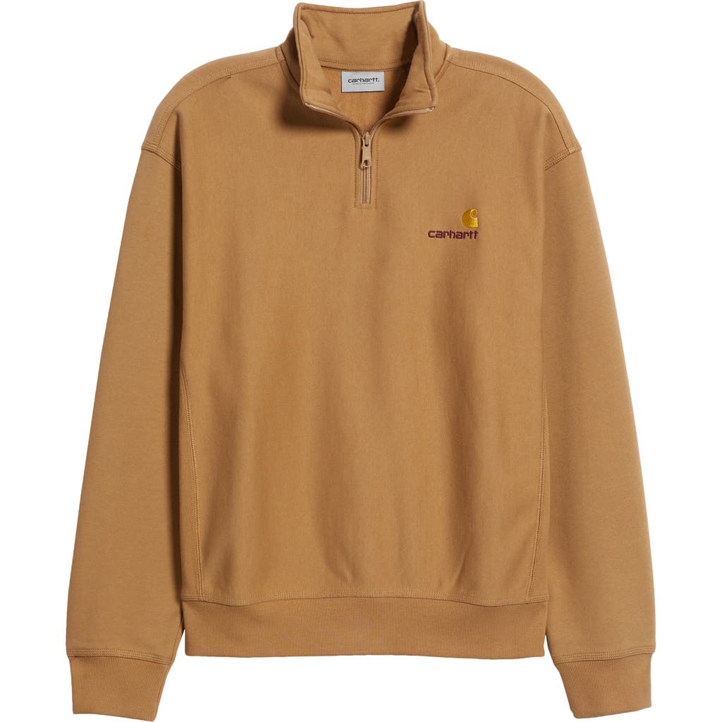 Carhartt Work In Progress Quarter Zip Pullover In Peanut