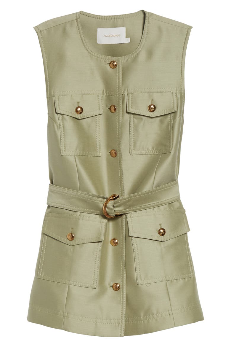 Kindred Spirit Luna Wool & Silk Utility Vest, Alternate, color, PALM