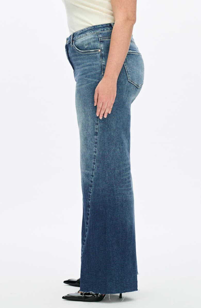 Bayeas High Waist Raw Hem Wide Leg Jeans, Alternate, color, Medium Blue
