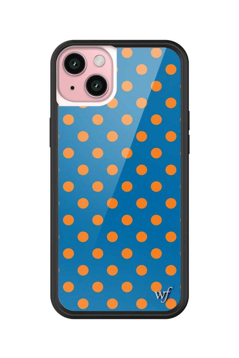 Polka Dot | Blue and Orange iPhone Case, Alternate, color, Blue