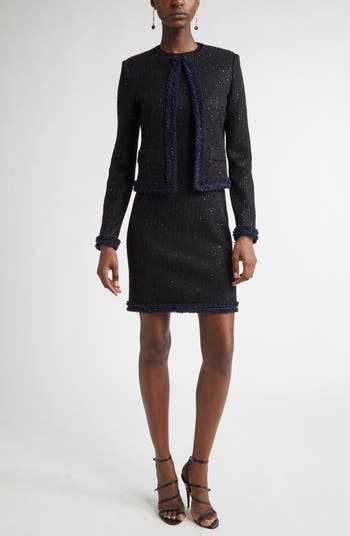 Sequin Tweed Knit Jacket
