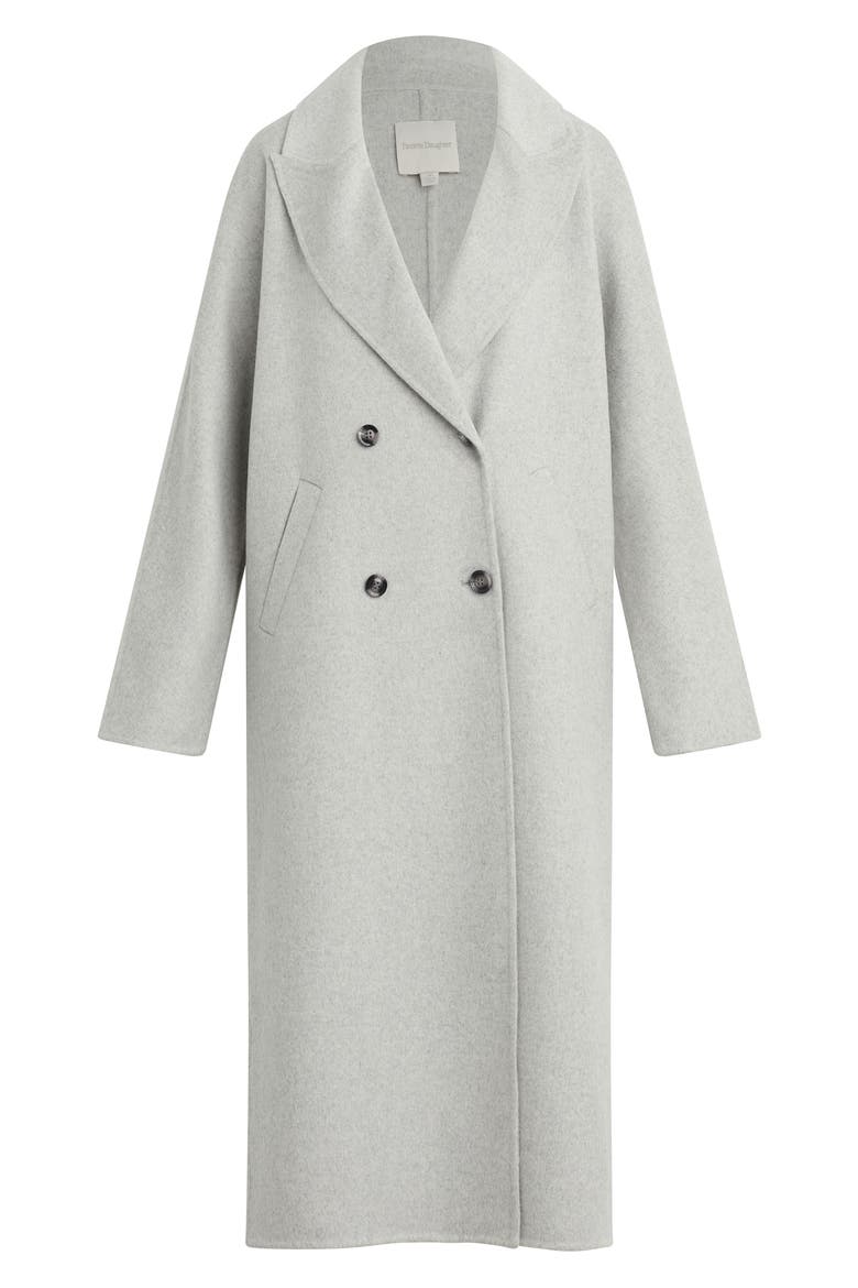 The Luca Wool Blend Double Breasted Coat, Alternate, color, LIGHT GRAY