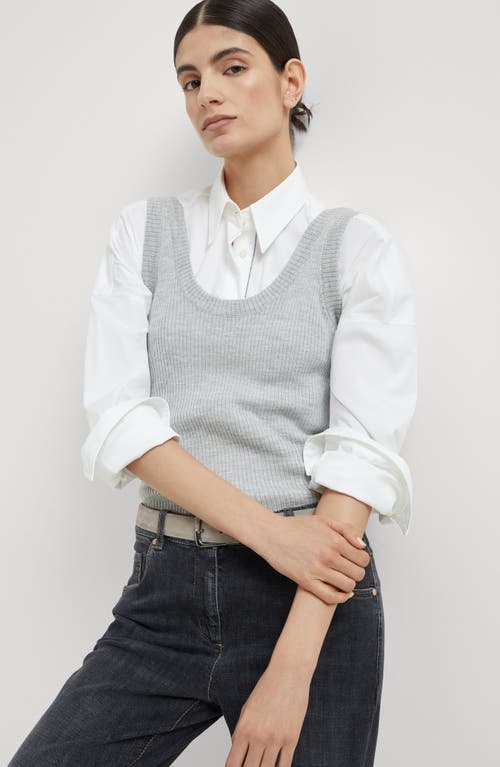 Shop Brunello Cucinelli Knit Top In Grey
