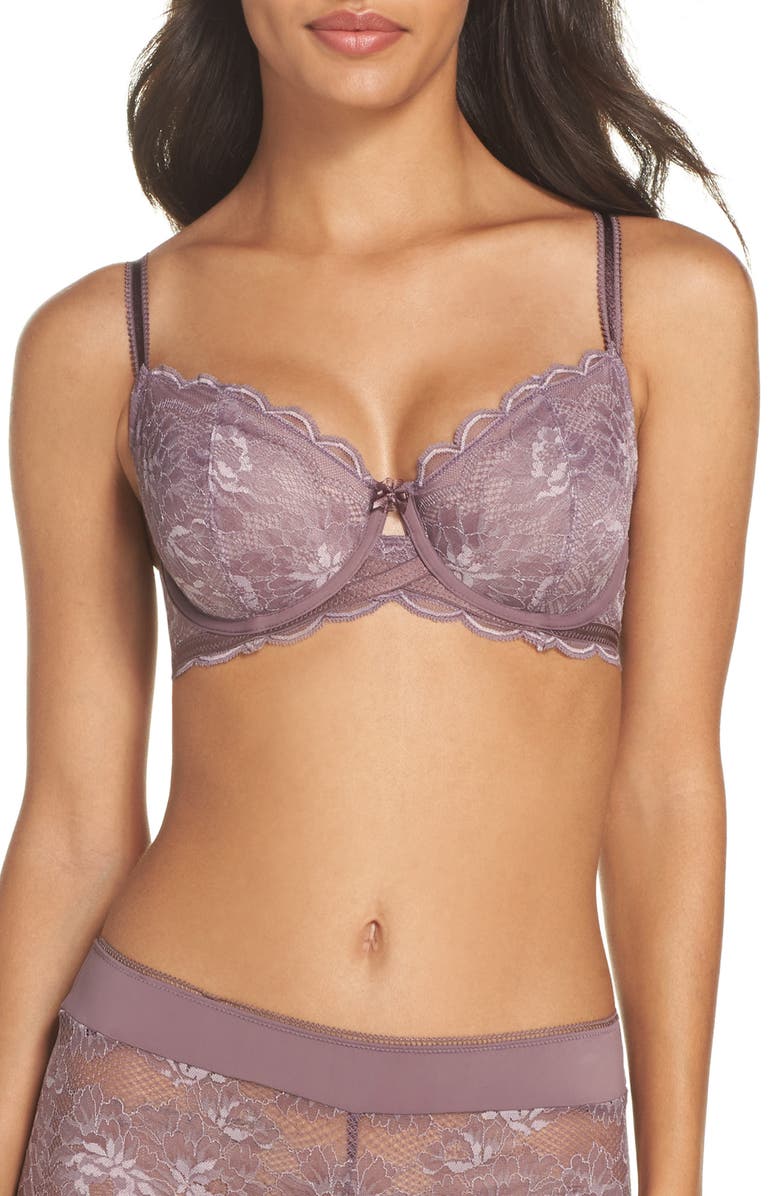 Wacoal Fire & Lace Underwire Bra, Main, color, Flint