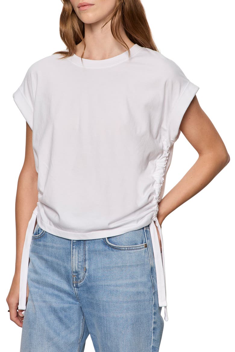 All Day Side Tie Organic Cotton Blend T-Shirt, Main, color, WHITE