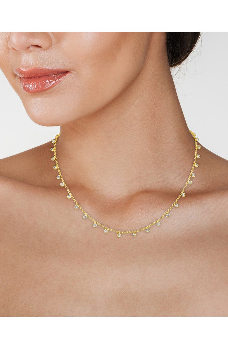 CZ by Kenneth Jay Lane Bezel Cubic Zirconia Shaker Necklace, Alternate, color, 