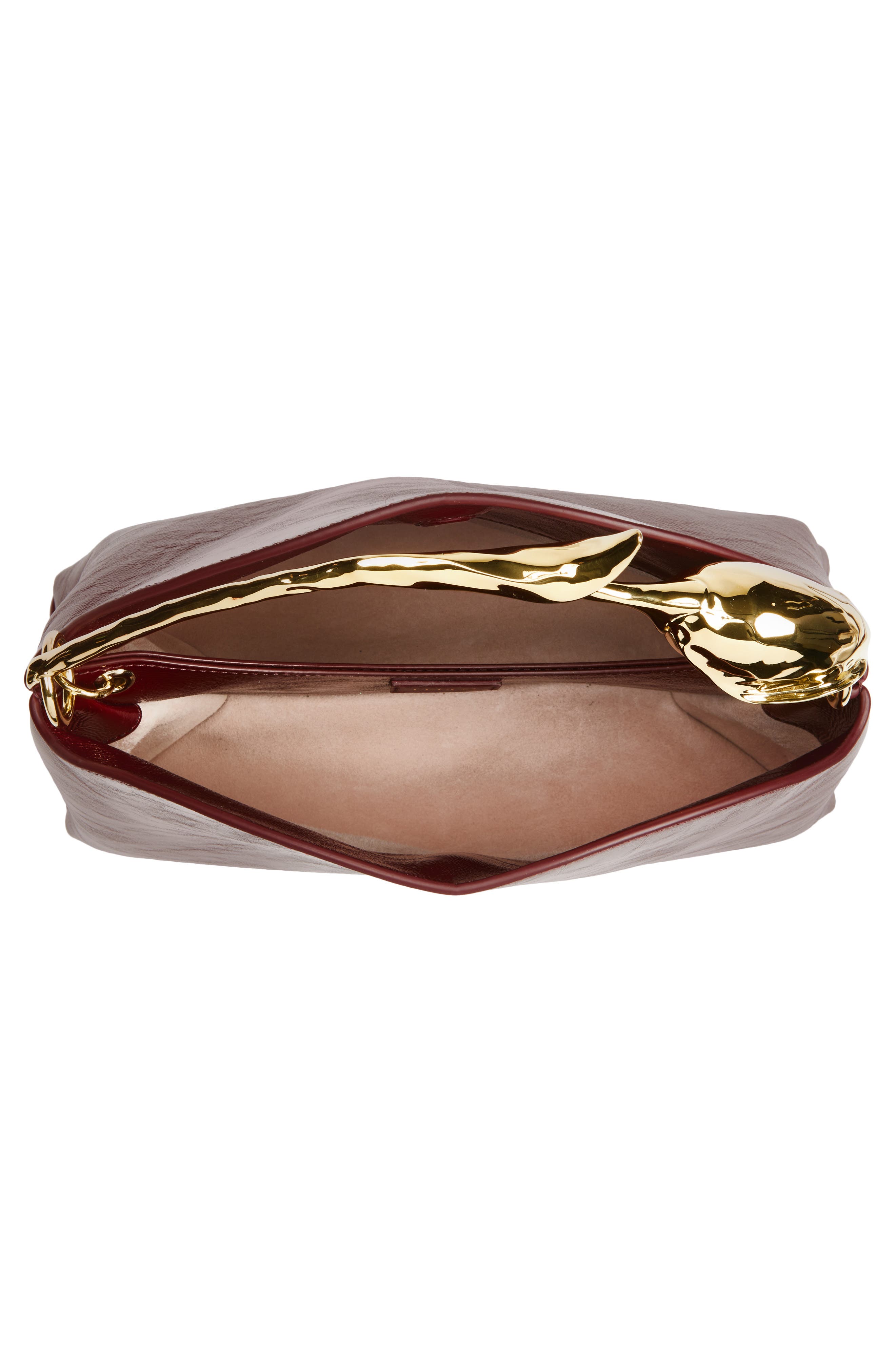 Erdem Medium Bloom Leather Handbag, Alternate, color, 