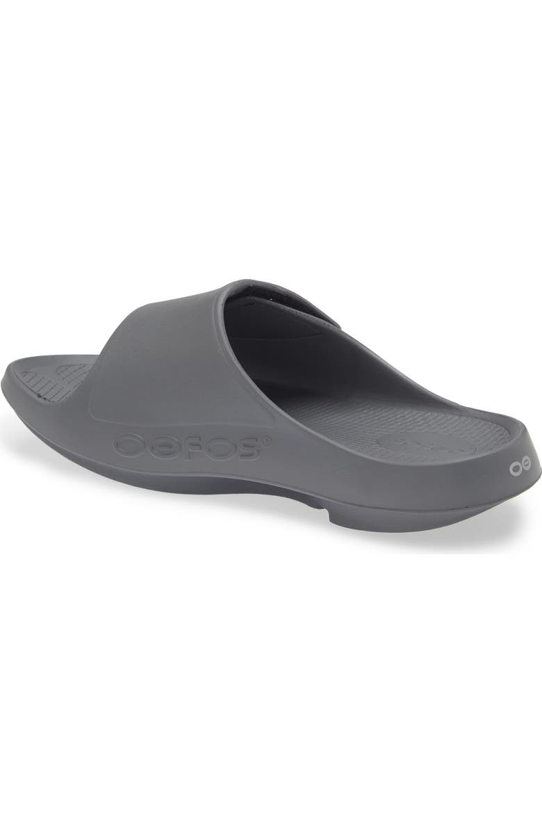 Oofos OOahh Sport Flex Slide Sandal, Alternate, color, Slate