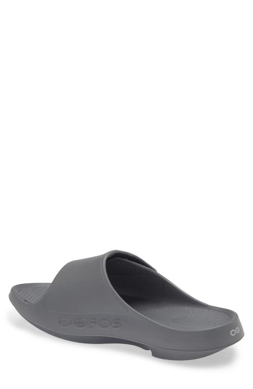 Oofos Gender Inclusive Ooaah Sport Flex Slide Sandal In Gray