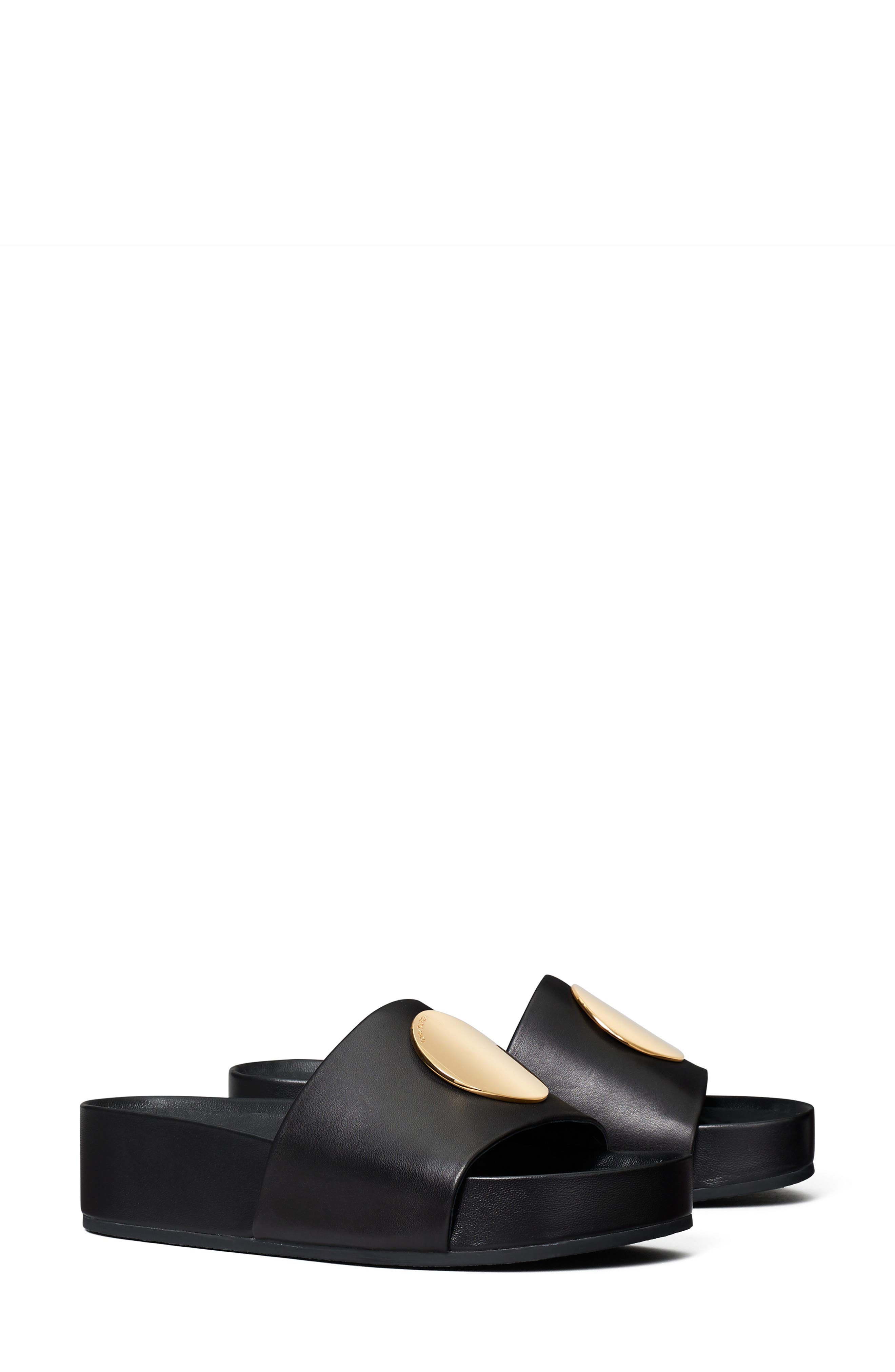 Tory Burch Patos Platform Slide Sandal, Main, color, Perfect Black