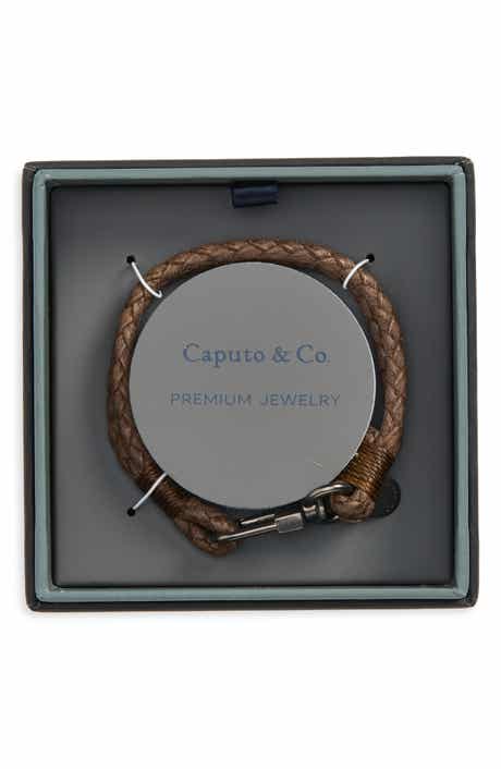 Leather & Silvertone Plate Bracelet