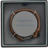 Caputo & Co. Leather & Silvertone Plate Bracelet