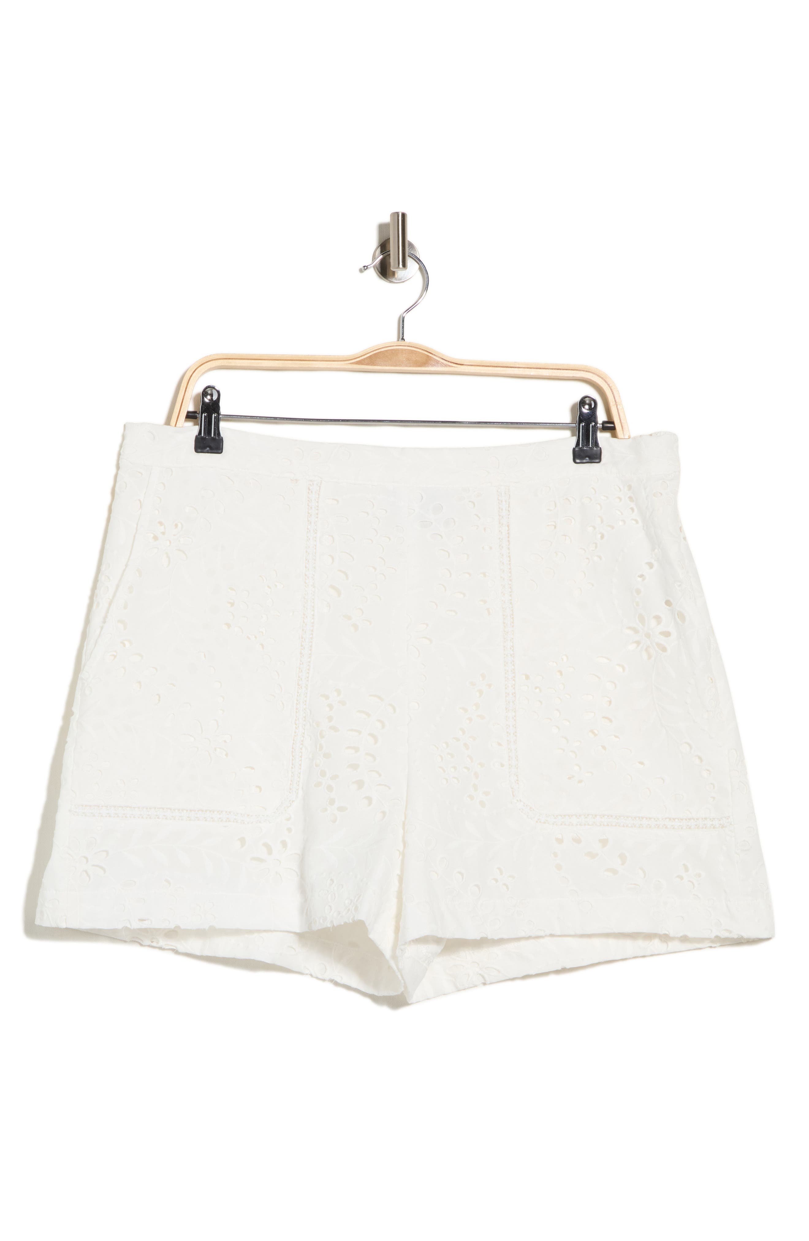 JASON WU Embroidered Eyelet Cotton Shorts