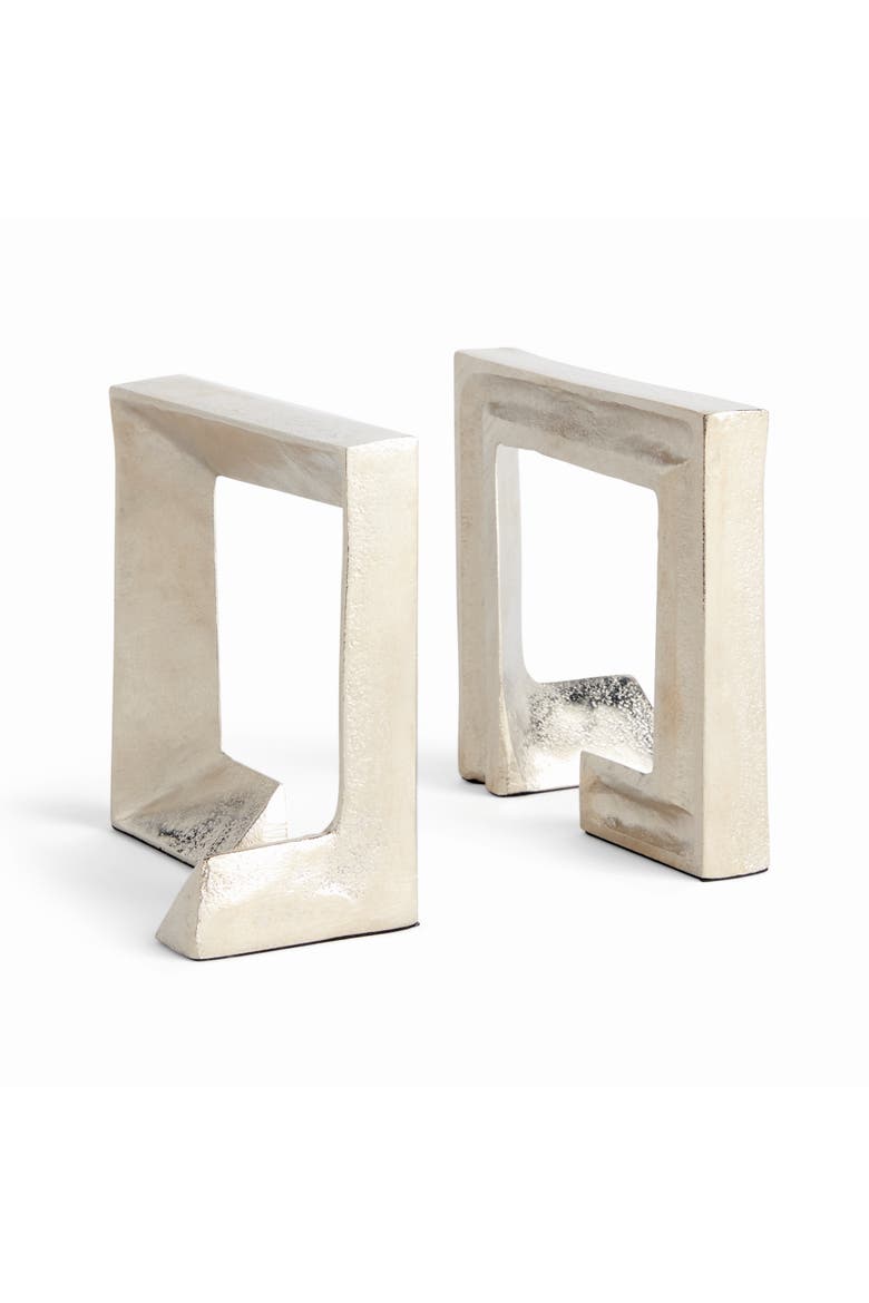 Merritt Silver Aluminum Bookends Set of 2, Main, color, Silver