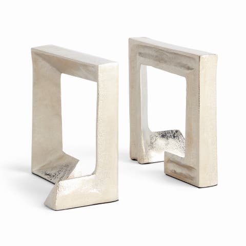 Merritt Silver Aluminum Bookends Set of 2