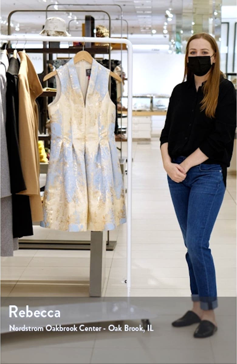 Jacquard Sleeveless Fit & Flare Minidress, sales video thumbnail