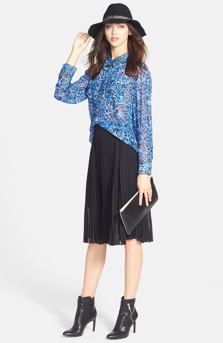 Vince Camuto Pleat Midi Skirt, Alternate, color,