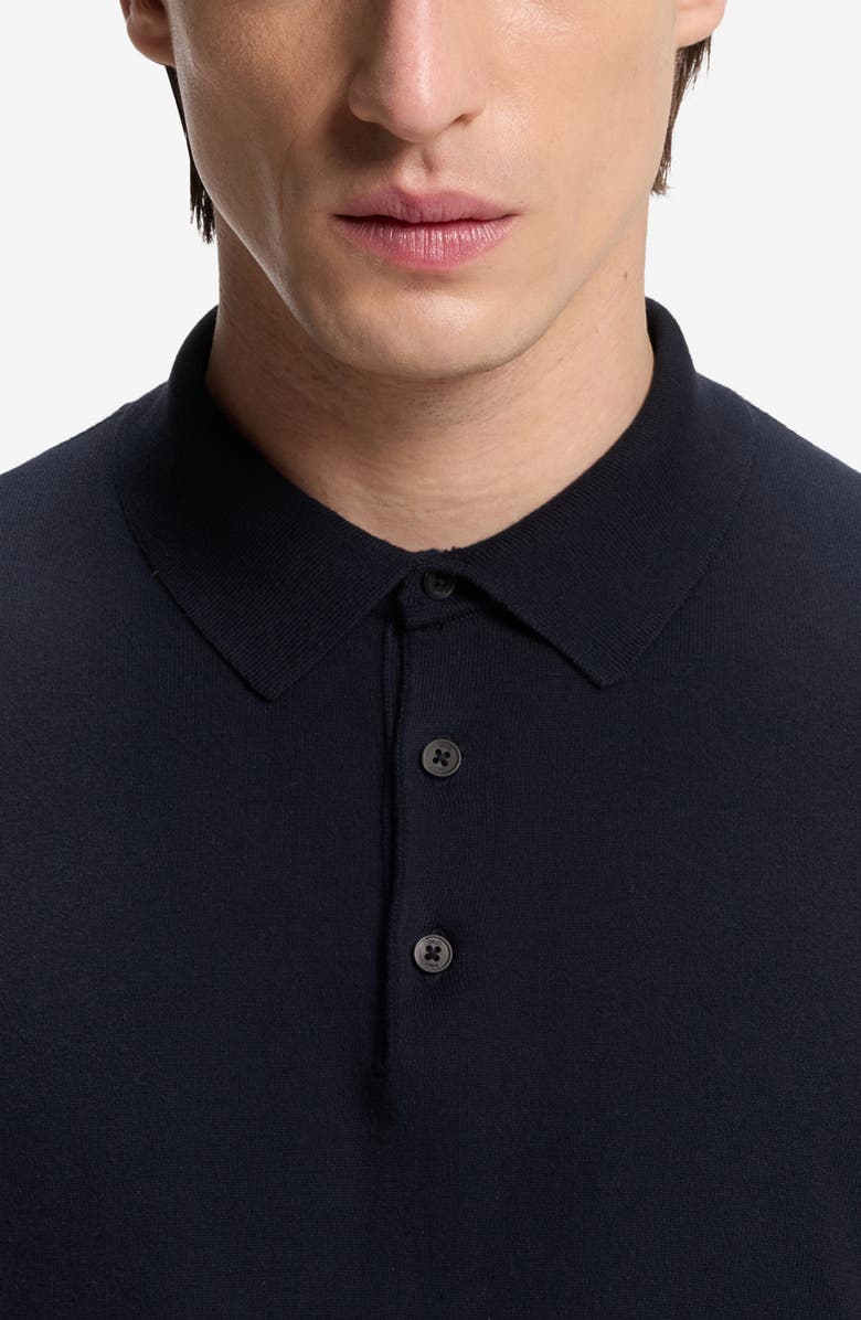 BOSS Gemello Cotton Polo Sweater, Alternate, color, Dark Blue