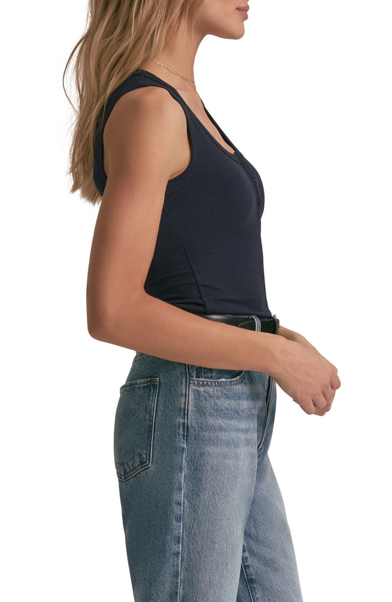 Favorite Daughter The Rib Henley Tank, Alternate, color, Navy