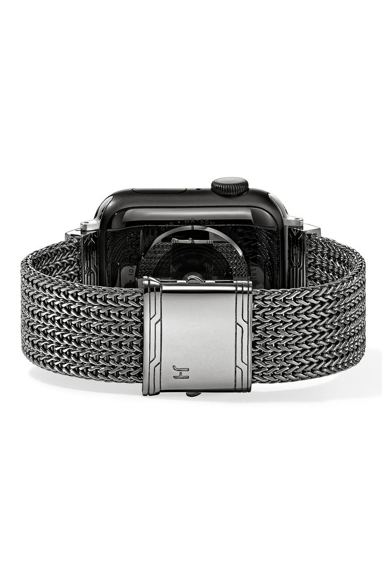 Smart Watch Strap, 18mm, Alternate, color, DARK SILVER