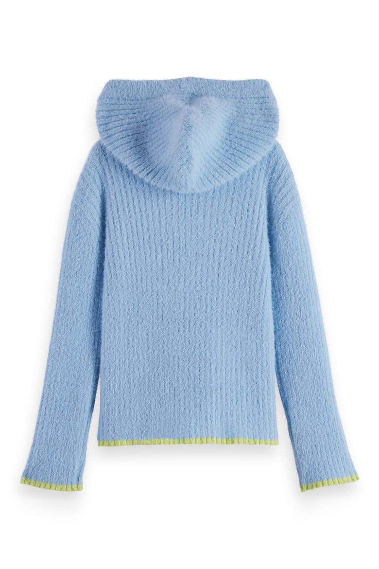 Kids' Textured Rib Knit Hoodie, Alternate, color, CERULEAN