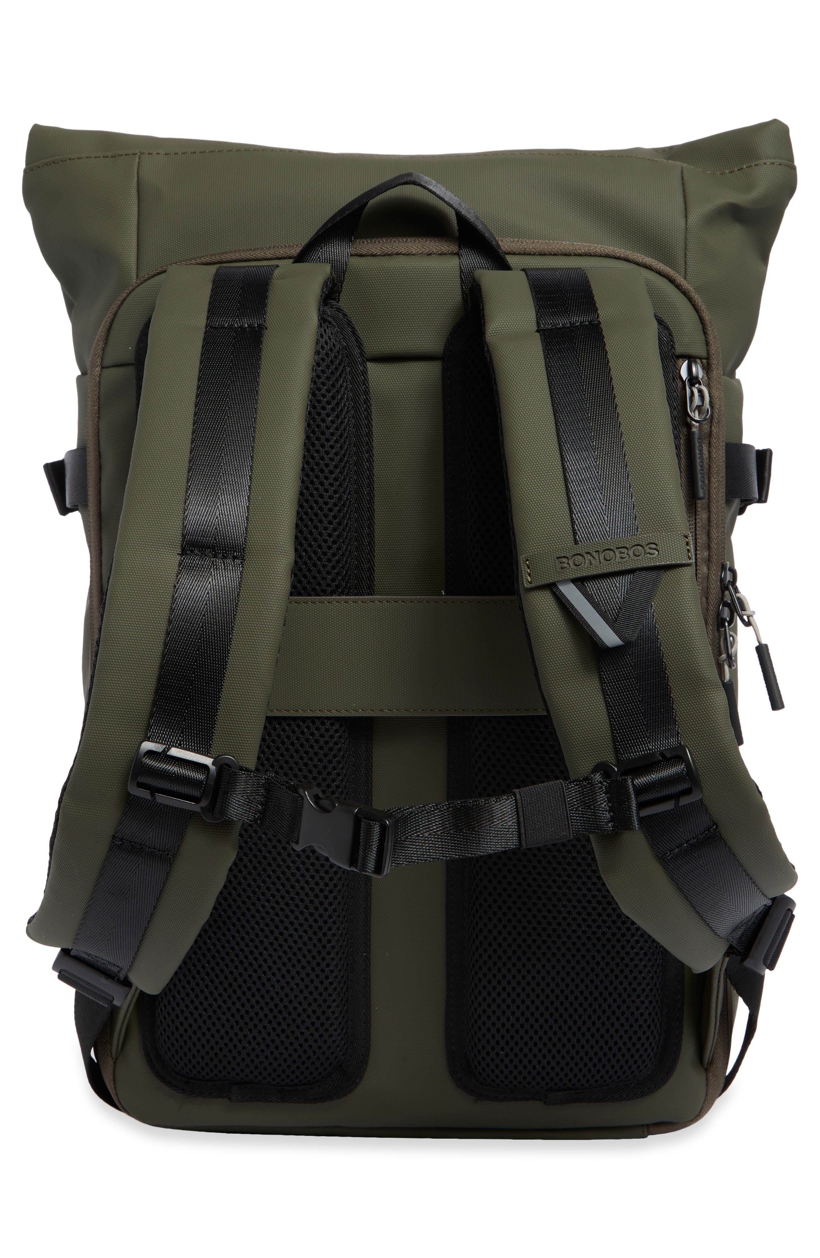 Textured Rubberized Backpack, Alternate, color, OLIVE