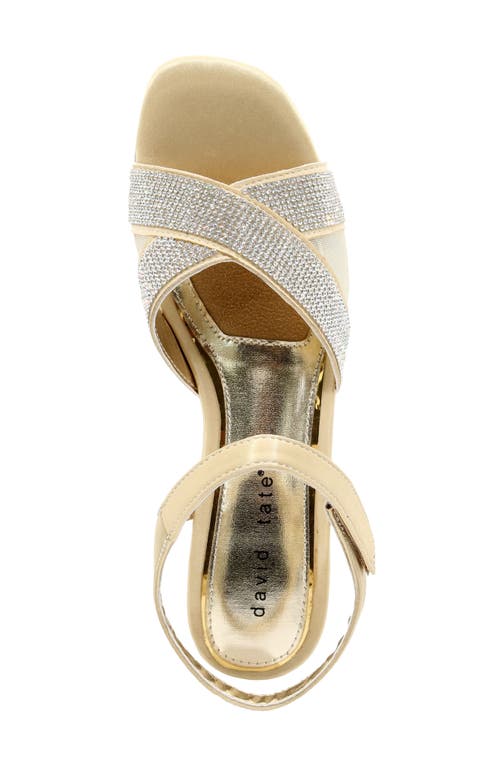 David Tate Holiday Ankle Strap Sandal In Champagne Satin