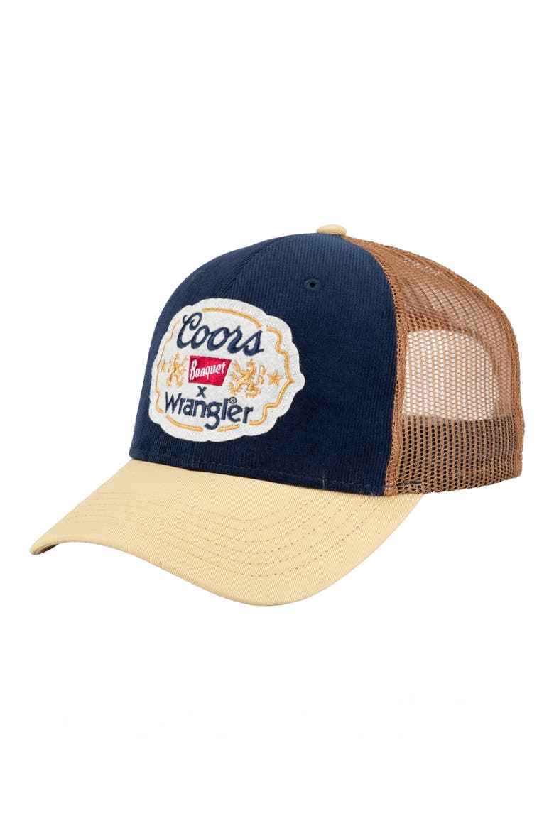 Heritage Embroidered Trucker Hat, Main, color, NAVY