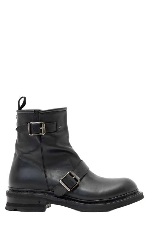 John Varvatos Bergen Black Moto Boot In Black