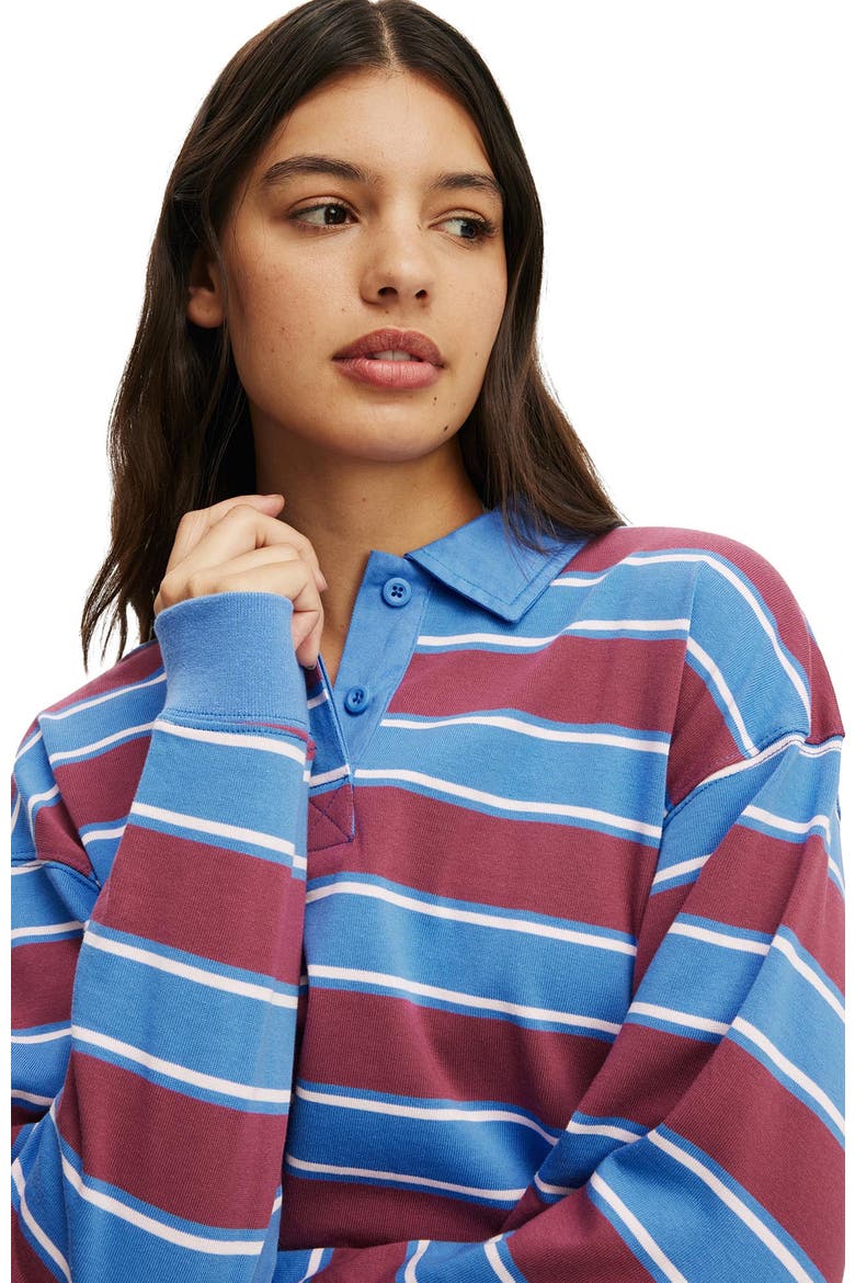 Women's Active Rugby Jersey, Alternate, color, Cherry Dream Ruby Stripe