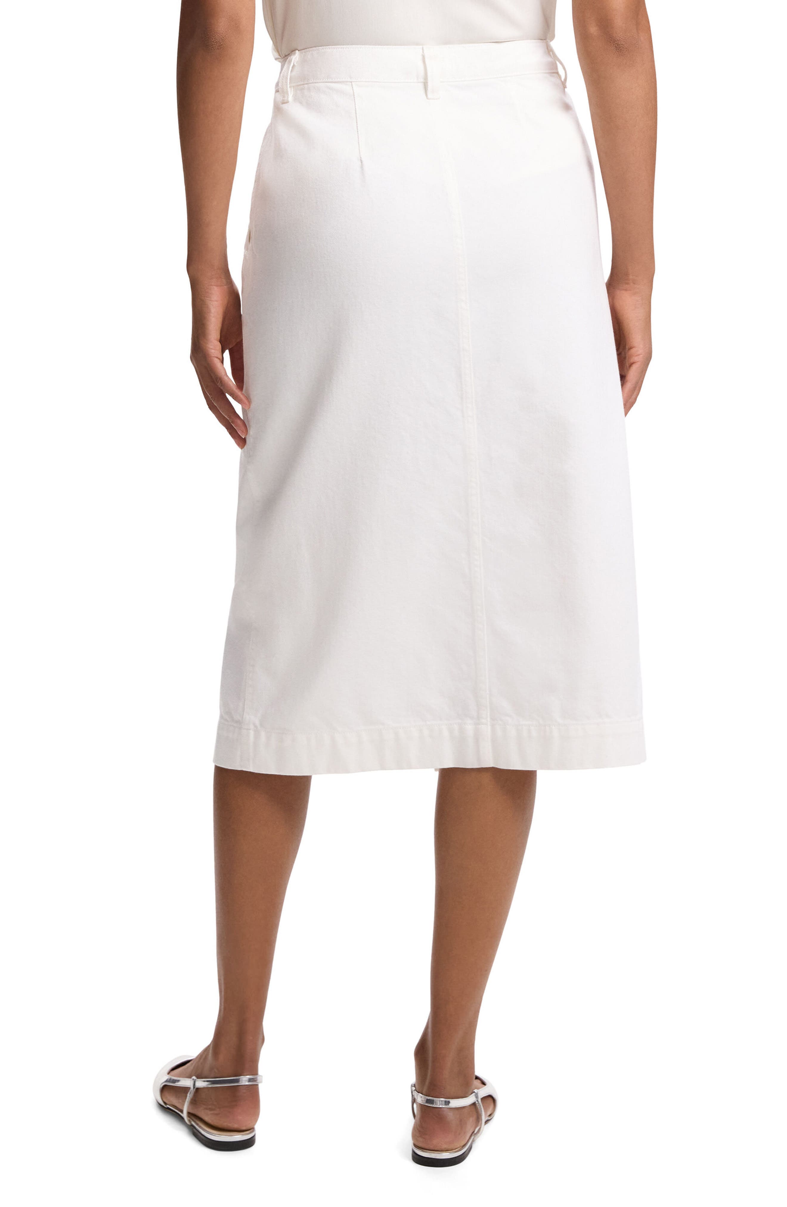 Front Slit Denim Midi Skirt - image 2