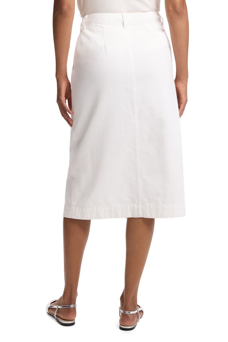 Front Slit Denim Midi Skirt, Alternate, color, OPTIC WHITE
