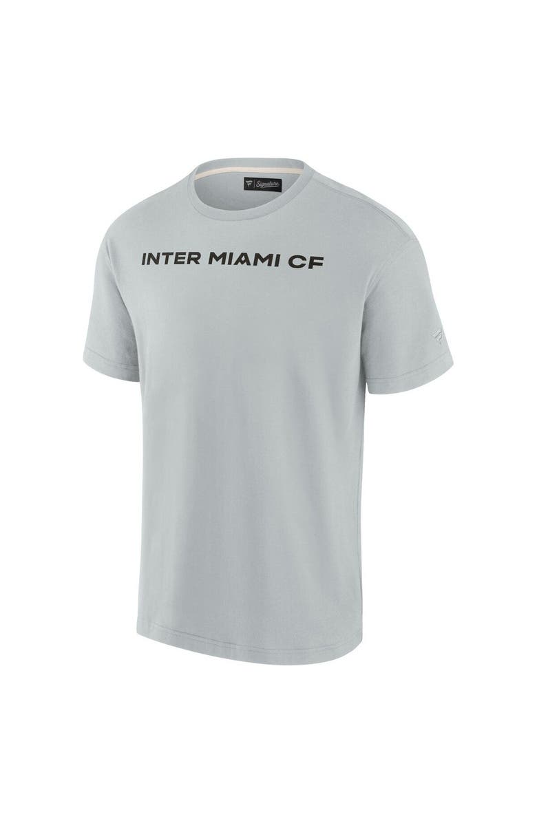 Fanatics Signature Unisex Fanatics Signature Gray Inter Miami CF Elements Super Soft Short Sleeve T-Shirt, Alternate, color,