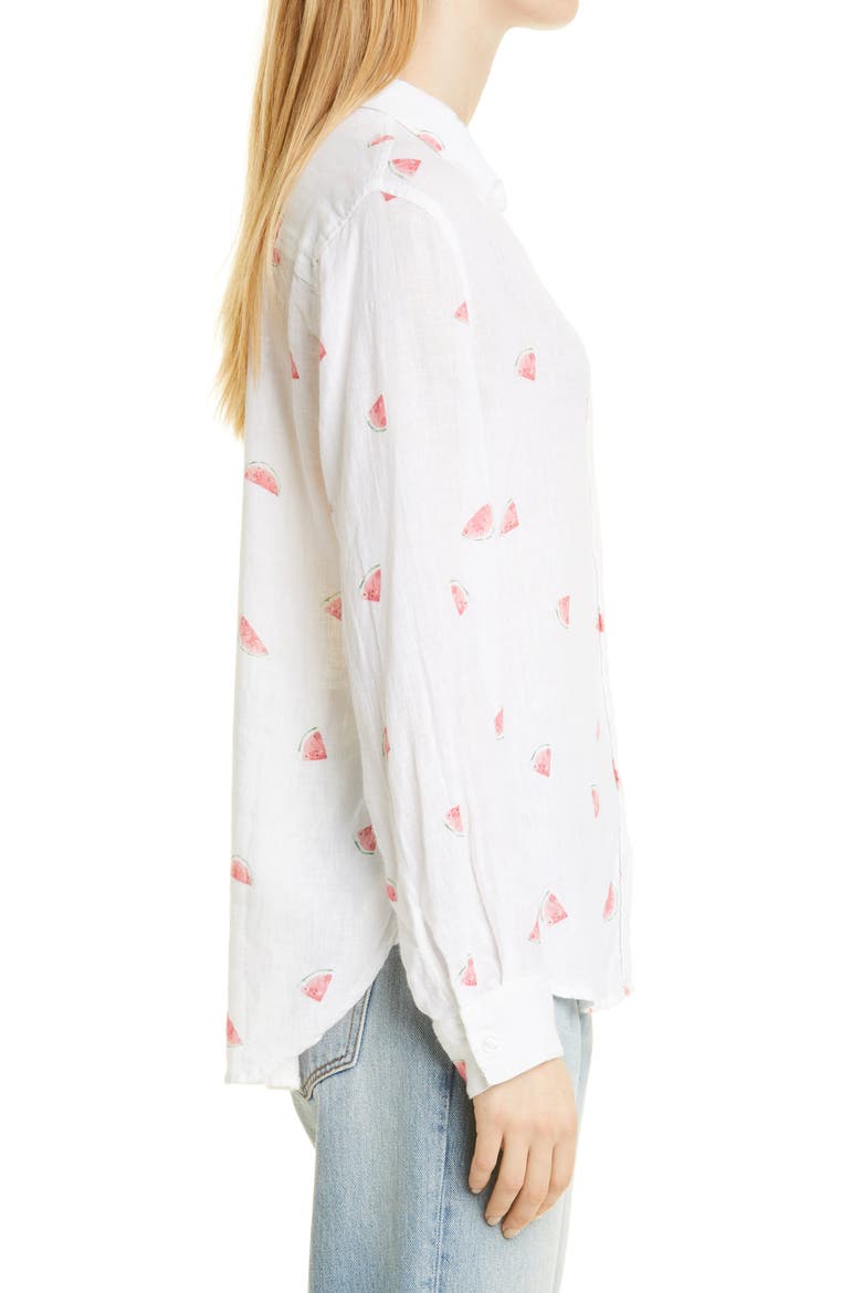 Charli Watermelon Print Linen Blend Blouse, Alternate, color, WATERMELONS MULTI