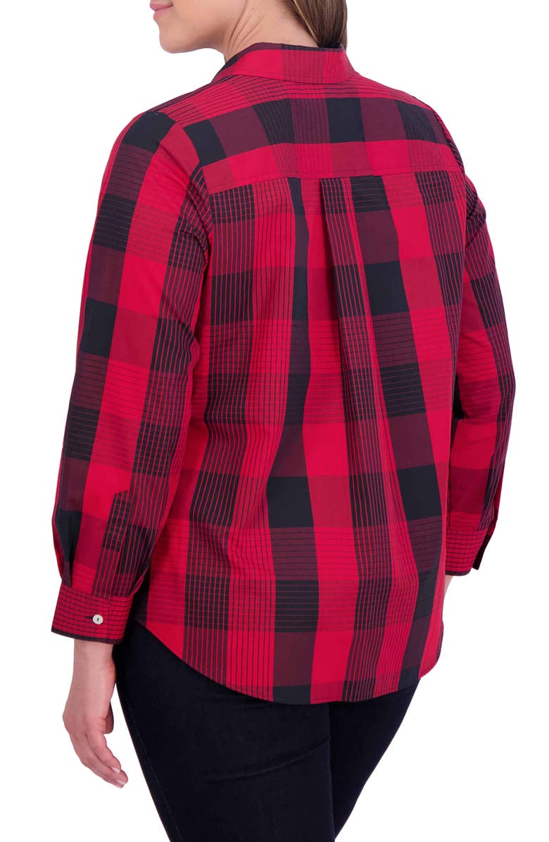 Foxcroft Charlie Buffalo Plaid Button-Up Shirt, Alternate, color, 