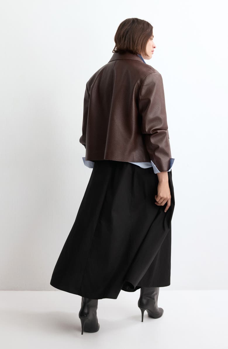 MANGO Falda Newcreta Cotton A-Line Skirt, Alternate, color, Black