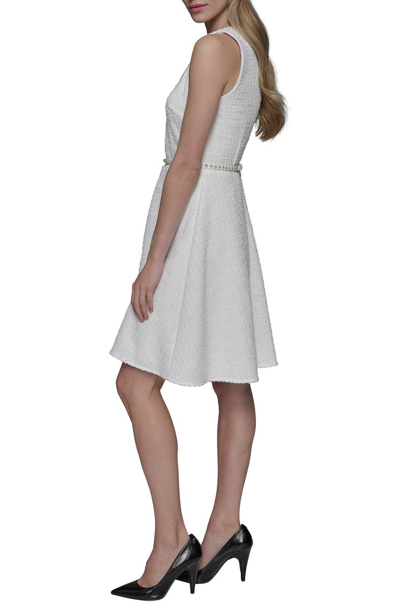 KARL LAGERFELD PARIS Sleeveless Belted A-Line Dress, Alternate, color, 