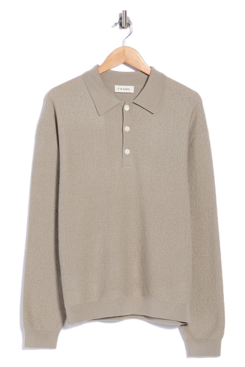 Long Sleeve Wool Polo Sweater, Alternate, color, WARM GRAY