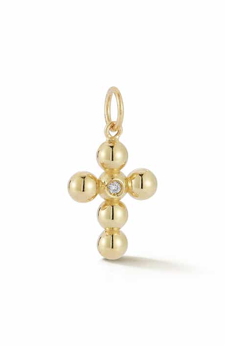 Ember Fine Jewelry 14K Gold Diamond Cross Charm