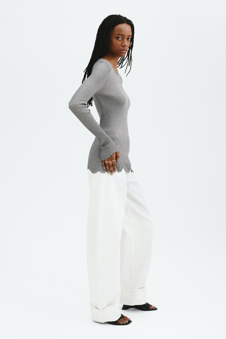 Glittery Viscose Top, Alternate, color, Gray